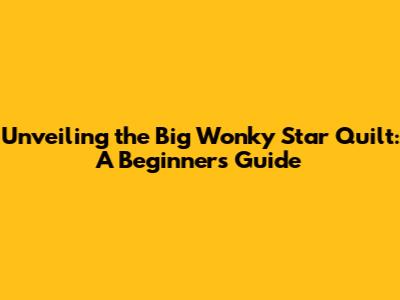 Unveiling the Big Wonky Star Quilt: A Beginner's Guide