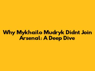 Why Mykhailo Mudryk Didn't Join Arsenal: A Deep Dive