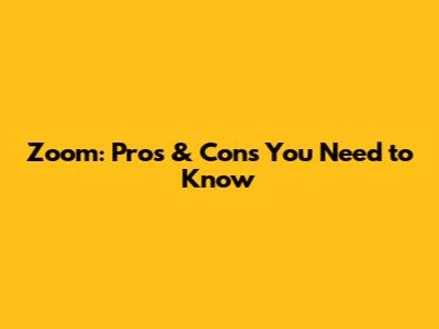 Zoom: Pros & Cons You Need to Know
