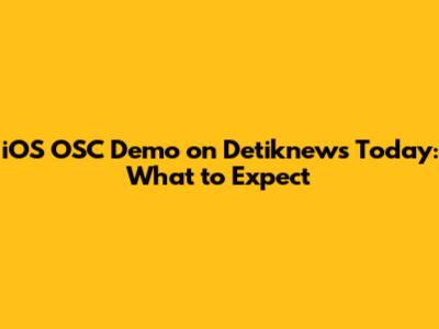 iOS OSC Demo on Detiknews Today: What to Expect